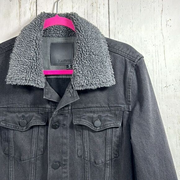 BLANKNYC Black Sherpa Lined Denim Jacket Streetwear Grunge Fall Layering - Picture 4 of 16